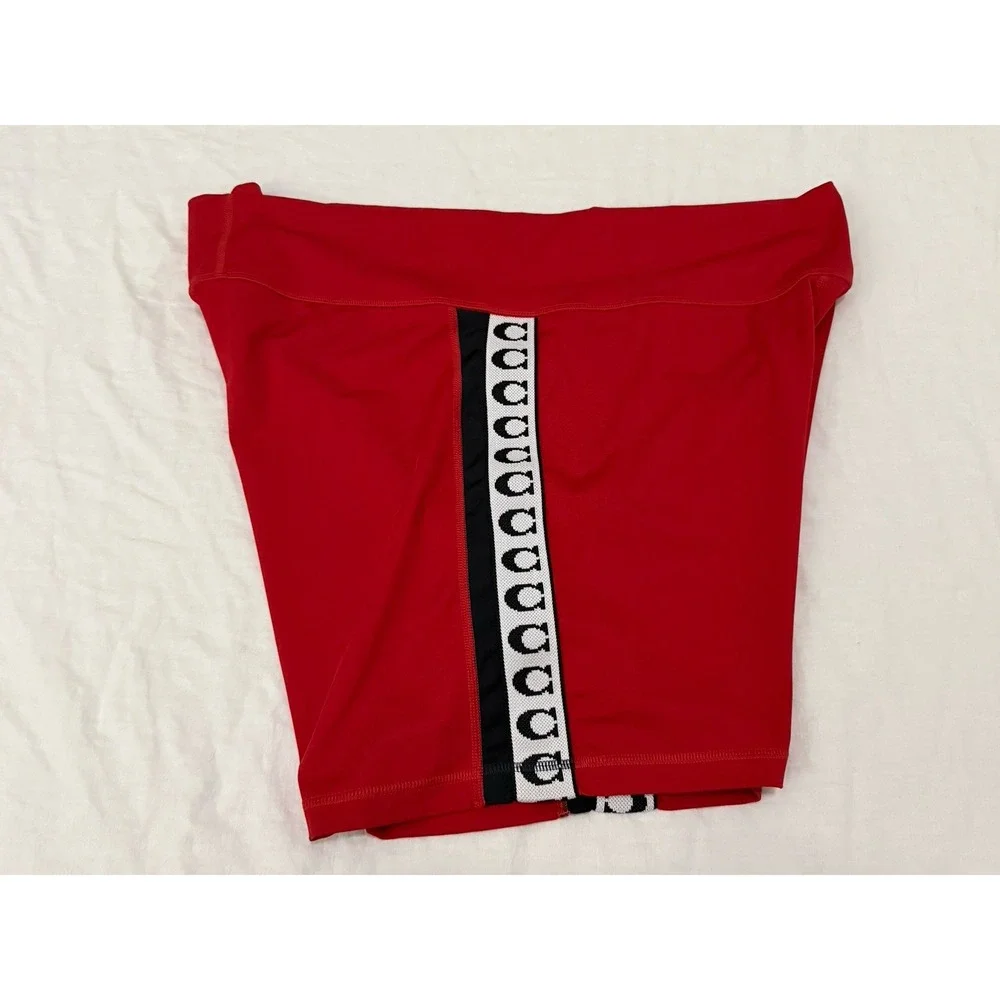 Coach Women's Signature Red Bike Shorts Sz XL Authentic Limited Run Polyester